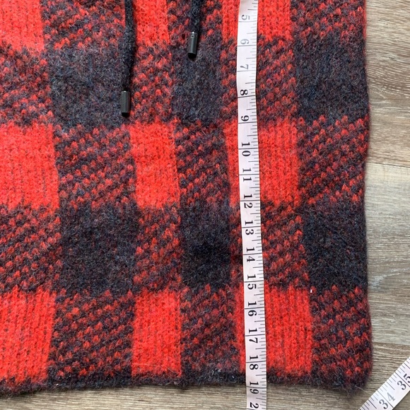 Rag & Bone Buffalo Plaid Red & Black Cowl Neck Scarf - Picture 5 of 5